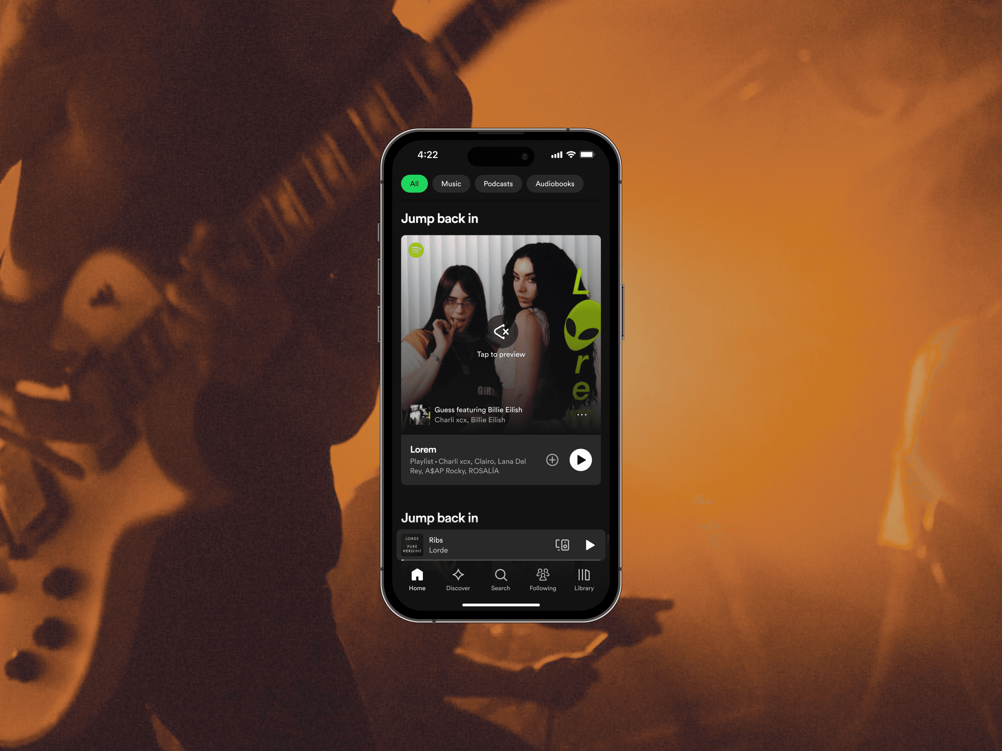 Spotify Redesign hover